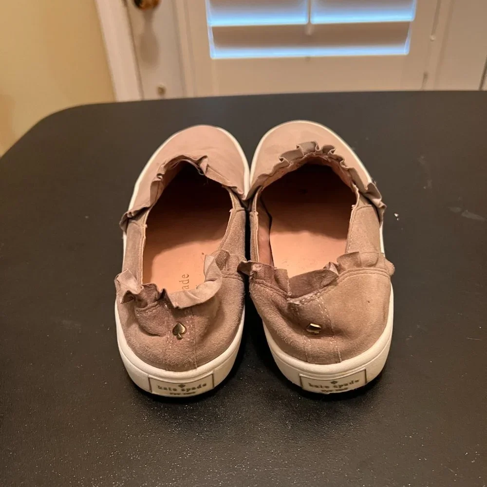 Kate Spade 6.5 cream leather lillie slip on sneakers